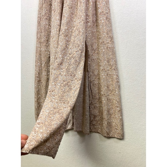 SHEIN Floral Smocked Off Shoulder Maxi Dress M Gauzy Boho Festival Slits - Picture 7 of 11